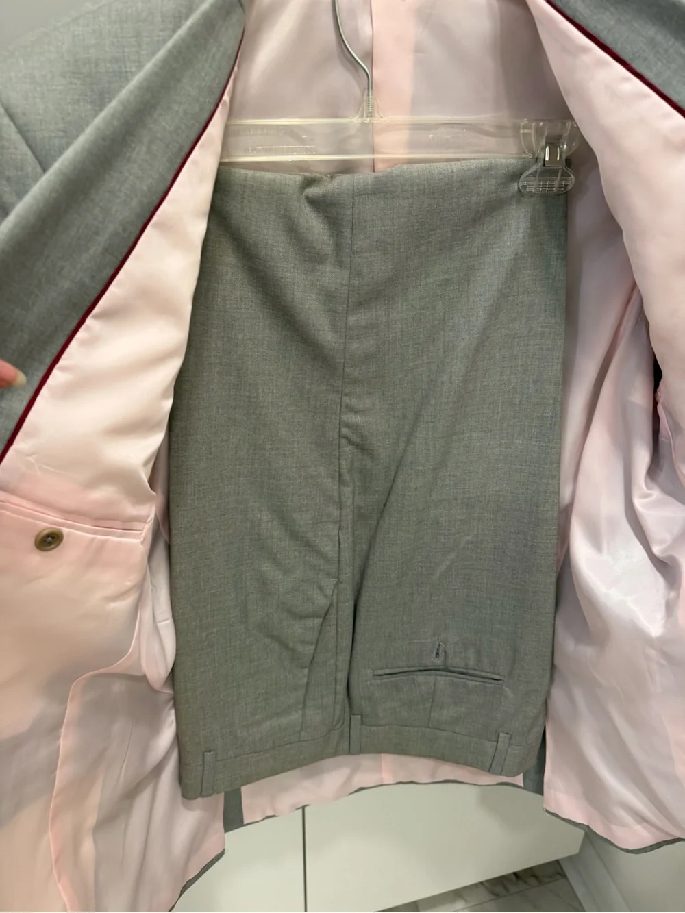 Perry Ellis Light Gray Single-Breasted Suit Jacket